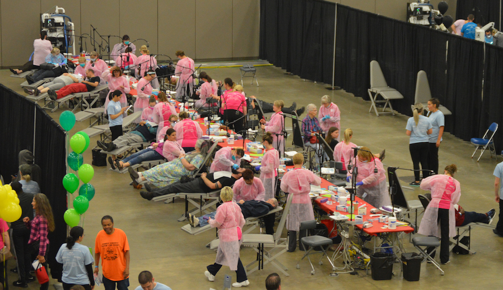 The Expo Center of the Allen County War Memorial Coliseum was converted to 100 dental stations, offering free procedures and services from cleanings to same-day crowns at no cost.