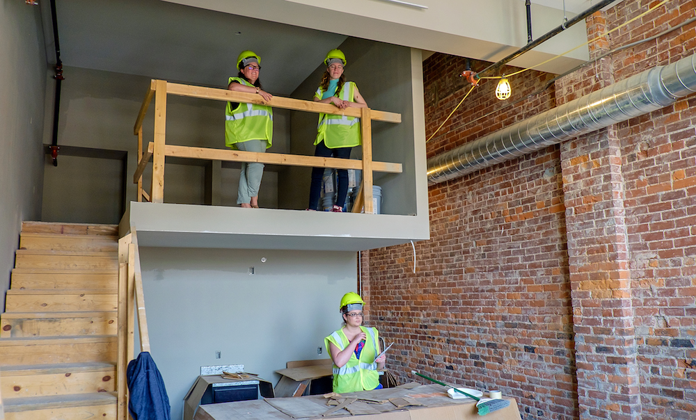 A loft living space at the Artist Lofts.