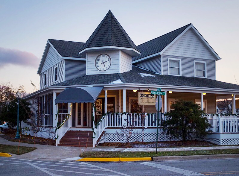The Light Rail Cafe has a screened-in porch and outdoor patio.