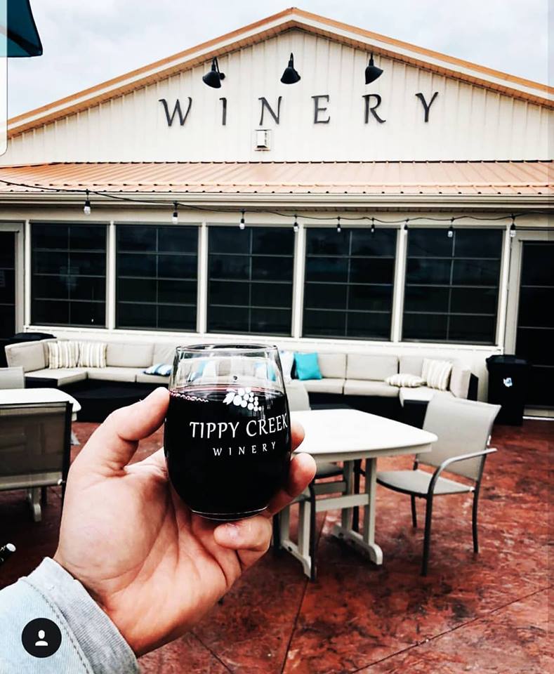 Tippy Creek Winery offers indoor and outdoor seating.