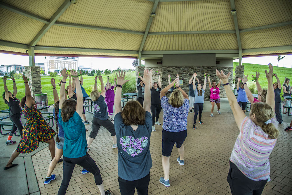 The program teaches mindfulness, stress reduction, exercise, journaling, nutrition, and more.