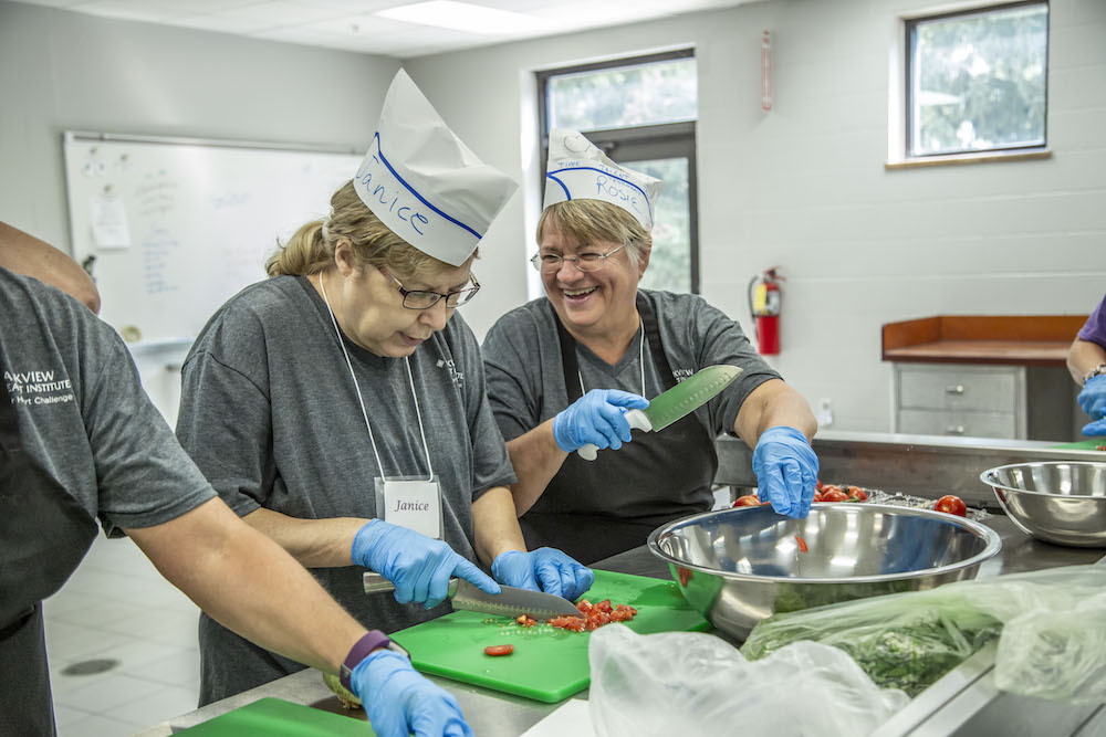 Women who participate in Her Heart Challenge learn healthy eating habits.