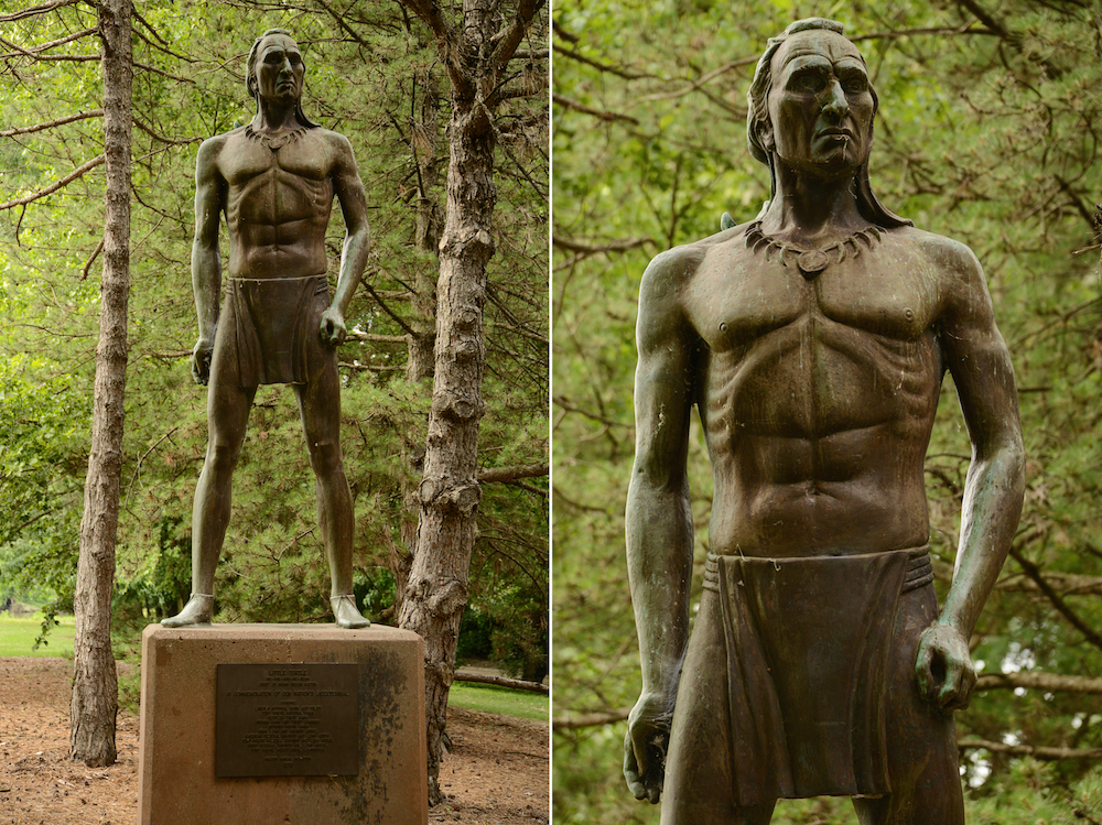 Garcia's Miami Indian Chief “LittleTurtle” sculpture (1976) is located in Fort Wayne's Headwaters Park East.