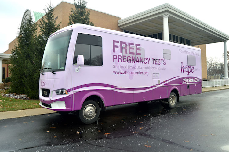 Free pregnancy tests and other services are available to women in Allen County courtesy of A Hope Center's mobile ministry.
