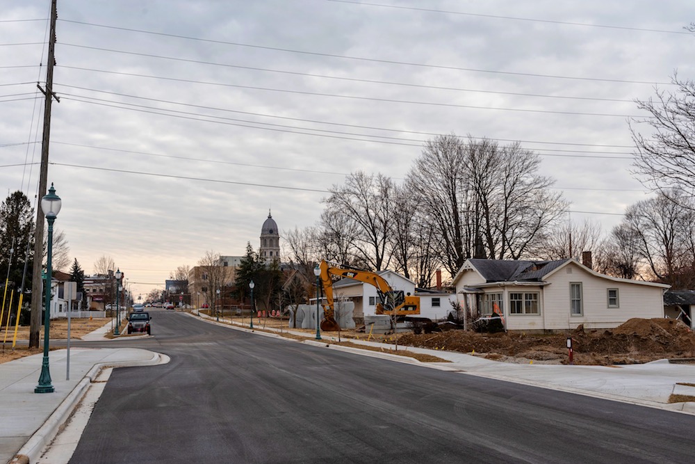 Construction is underway on Buffalo Street in downtown Warsaw.