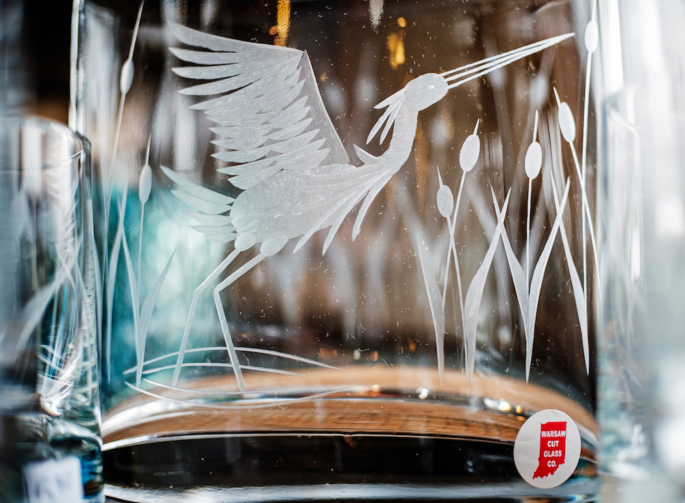 A great blue heron carved by Randy Kirkendall.