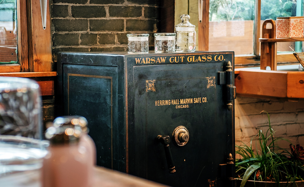 A vintage safe from the early years of Warsaw Cut Glass.