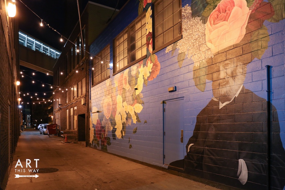 A Walt Whitman mural was painted by artist Tim Parsley and his students at the University of St. Francis at 128 W. Wayne St.