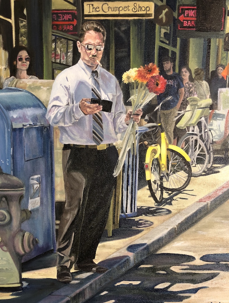 Booth paints in her spare time, making pieces like this one called Flowers.