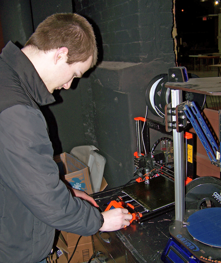 Daniel Hart teaches classes on 3D printing, board drafting, and computer-aided drafting. He is designing improvements to 3D printers he hopes to market in the future.