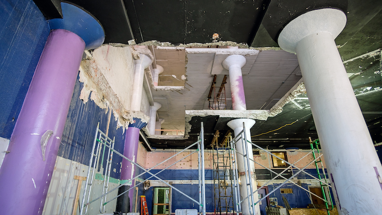 The Fisher Brothers Paper Co. building formerly occupied by Flashbacks is under construction.