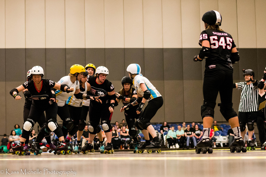 Each jam in roller derby is about two minutes long, or until the lead jammer calls it off.
