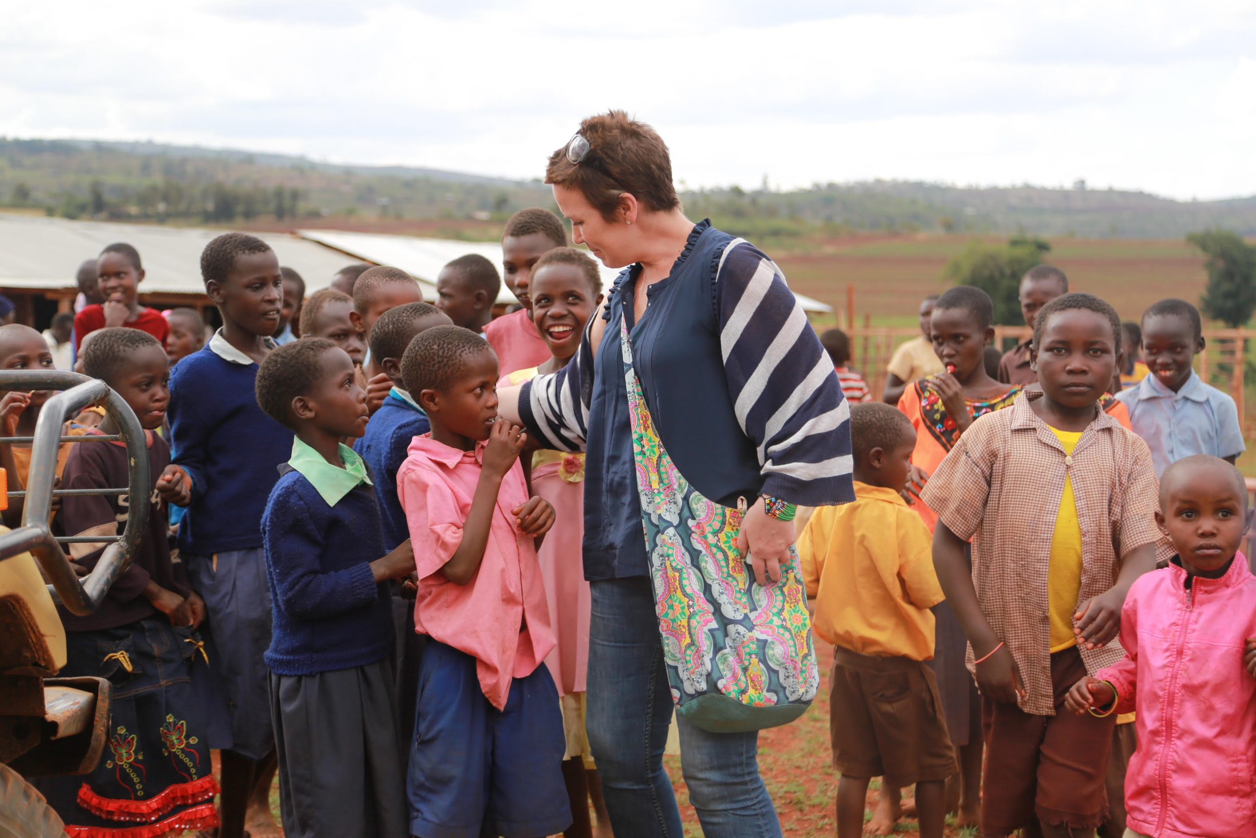 Denise meets with the children on Mount Elgon for a service project in April 2014.