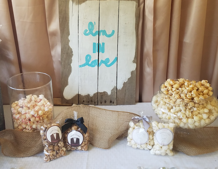 Poptique makes popcorn for special events like weddings.