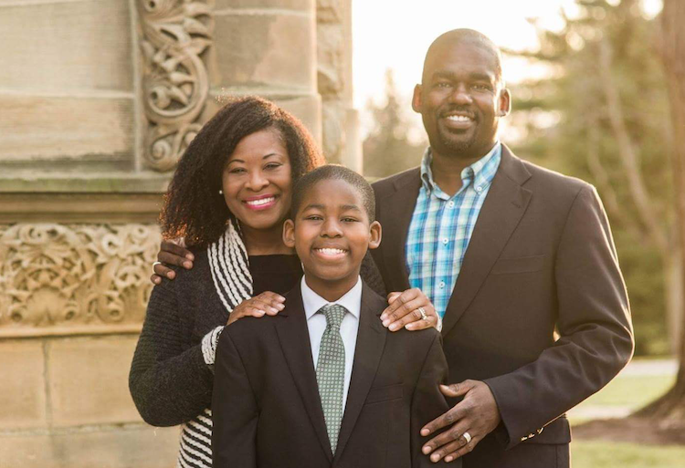 Derek Reeves, right, and his family.
