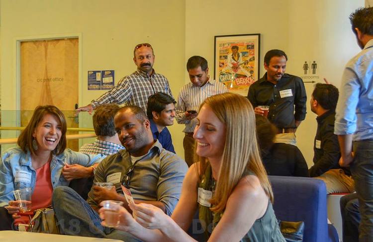Attendees mingle at Venture Cafe St. Louis.
