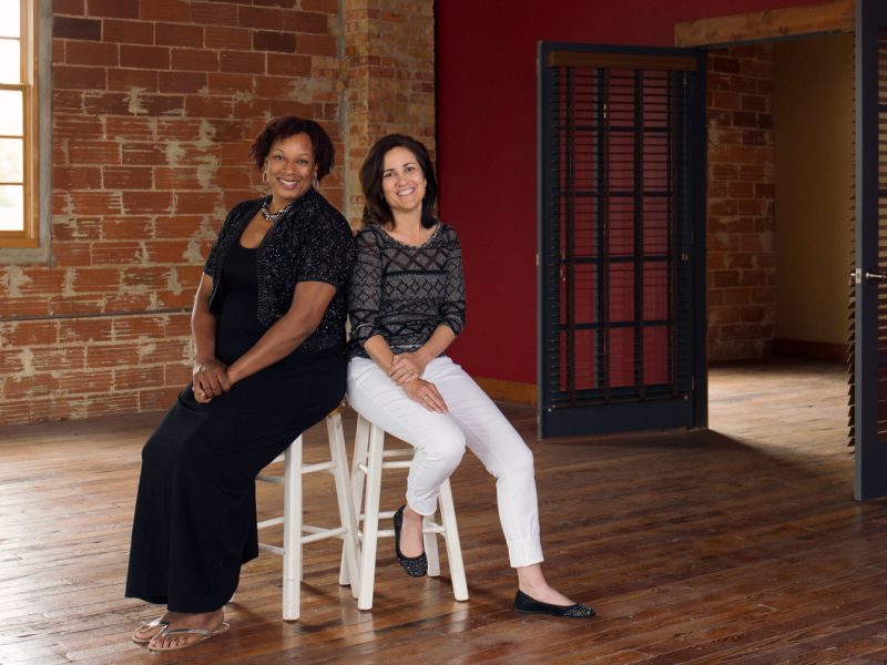 Nicole King, left, and Ellen Sauer, right, organized Fort Wayne's first Human Library.