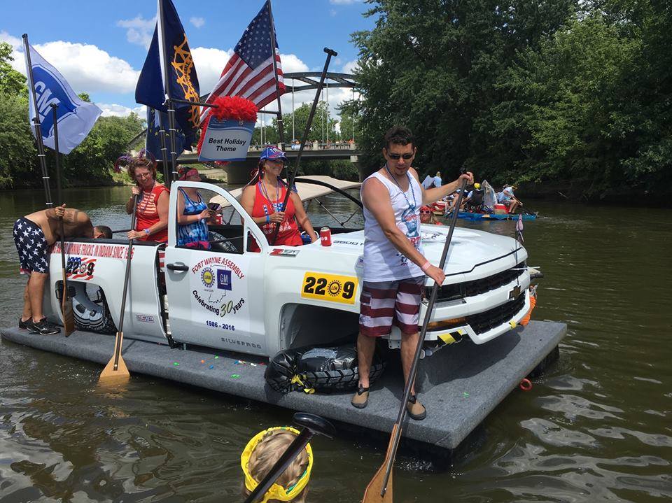 Events like the raft races allow local businesses an opportunity to fly their flags.