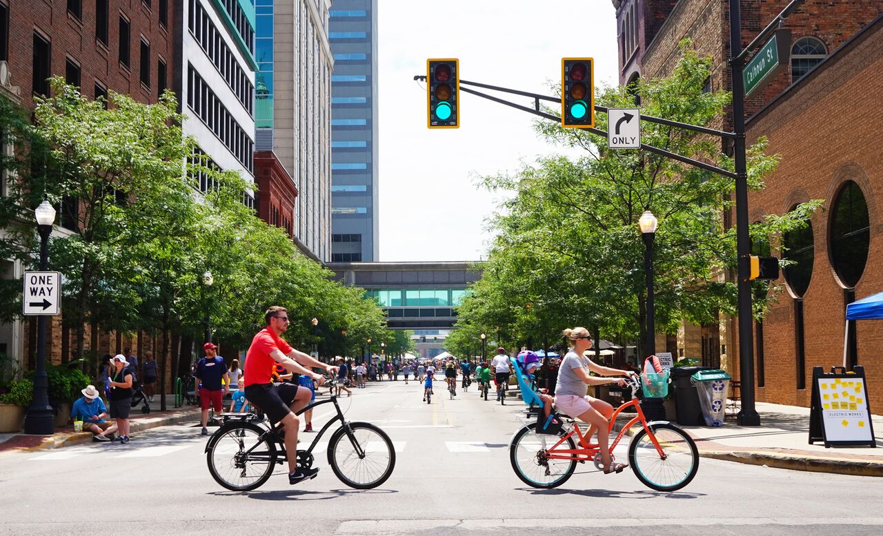 Residents enjoyed miles of bike lanes on Fort Wayne's active transportation network.