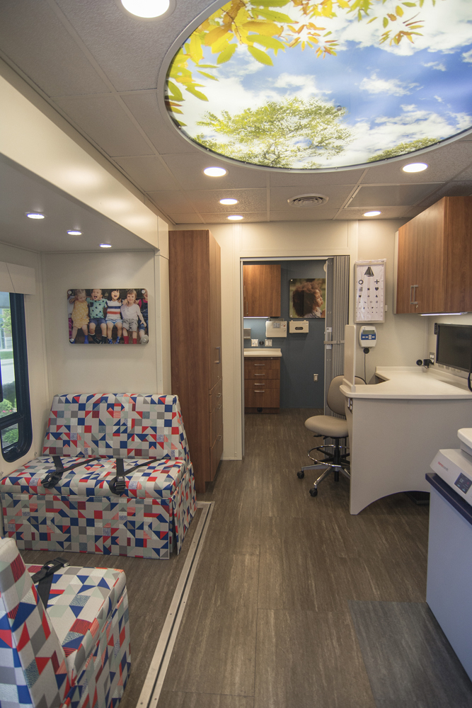 The Care Mobile is designed to look like a doctor's office.