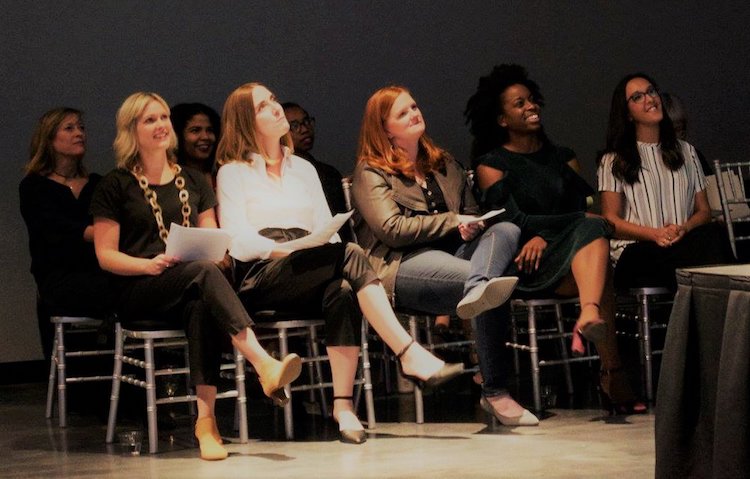 Russell, second from the right, presented at the Minneapolis MAD Women Creators event.