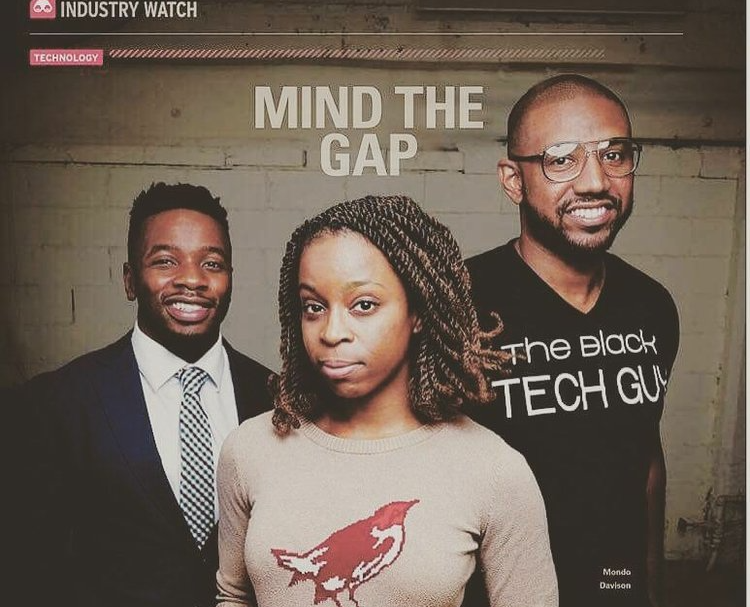 Jasmine Russell, center, is the co-founder of Monicat Data in Minneapolis.