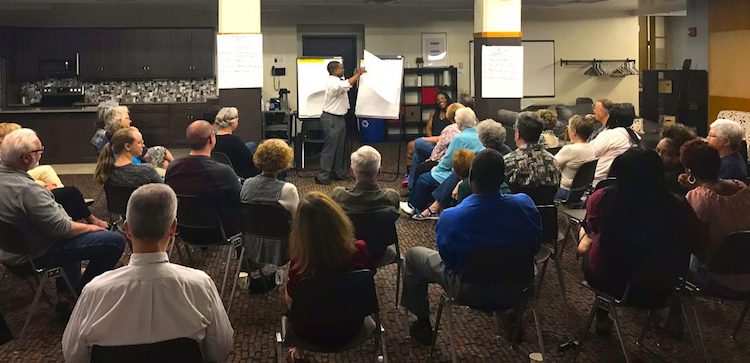 Community members gather at Trinity English for discussions on race in Fort Wayne.