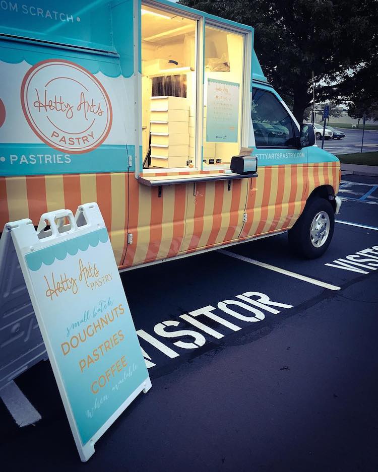The Hetty Arts Pastry truck travels the city to events, offices, and popular hangouts.