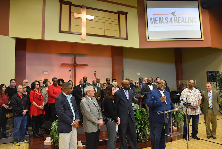 A Meals 4 Healing news conference in February.