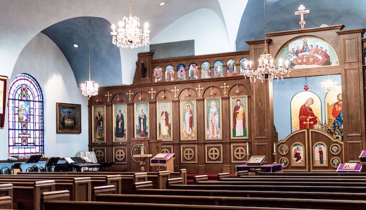 Murals inside St. Nicholas Eastern Orthodox Church.
