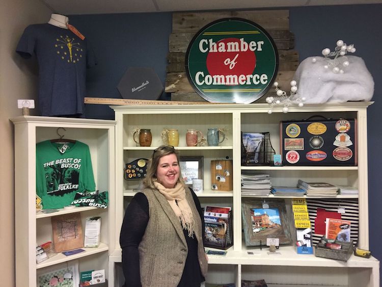 Jennifer Zartman Romano at the Whitley County Chamber of Commerce and Visitors Center.