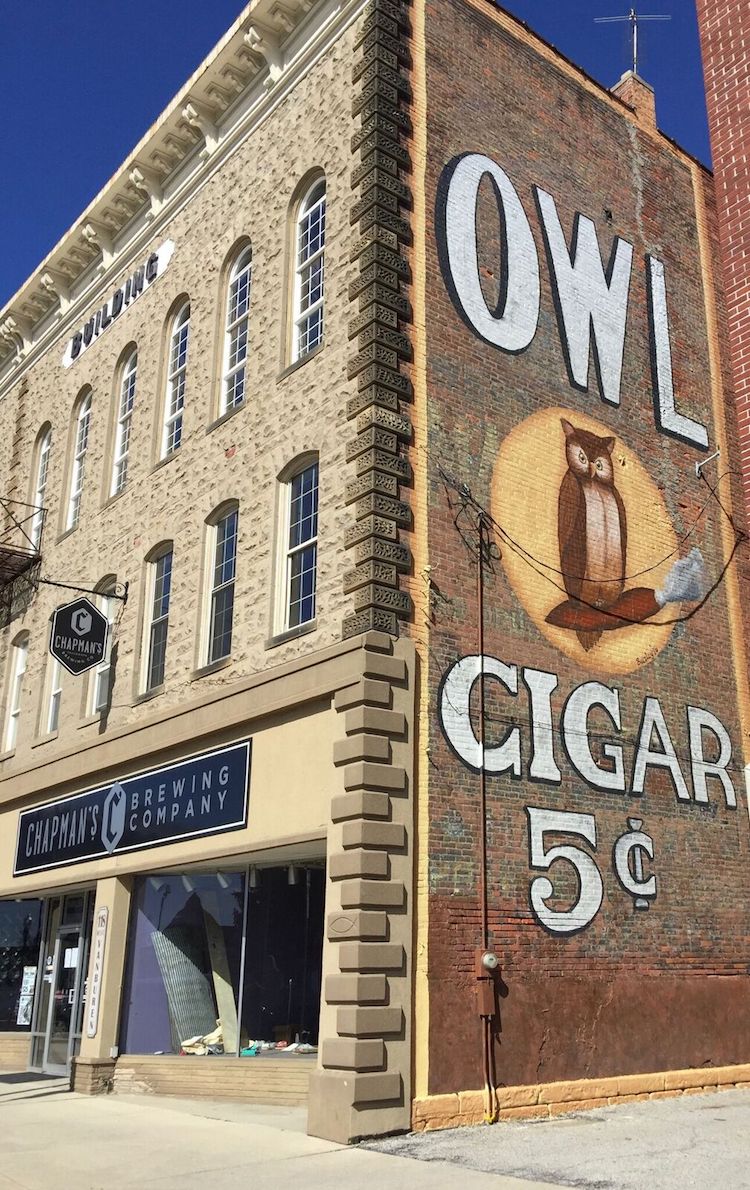 A restored mural painted by Jennifer Crampton.