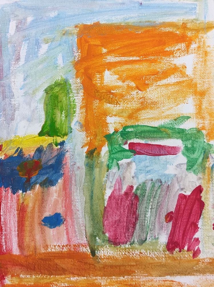 A painting of downtown Columbia City by Romano's daughter Eliza Jayne.