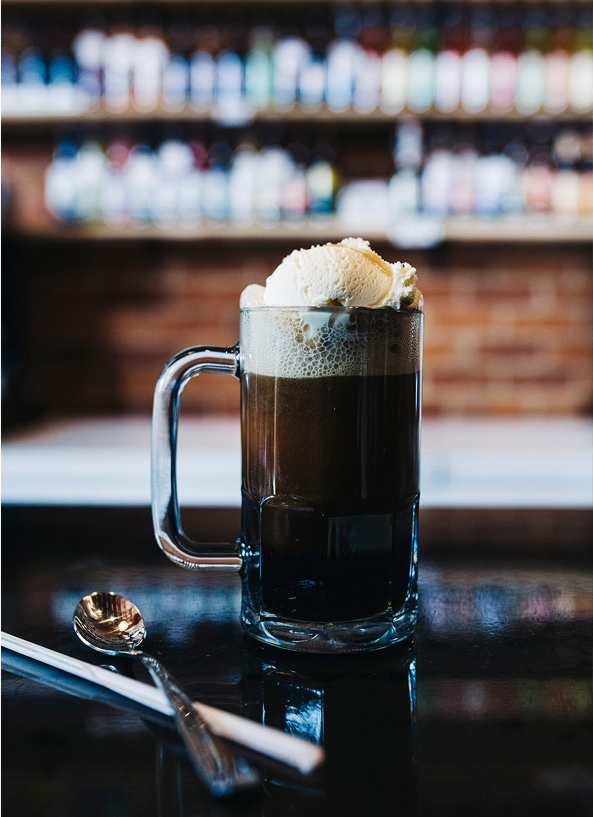 Hanson says Antiqology's house root beer is the most popular flavor.