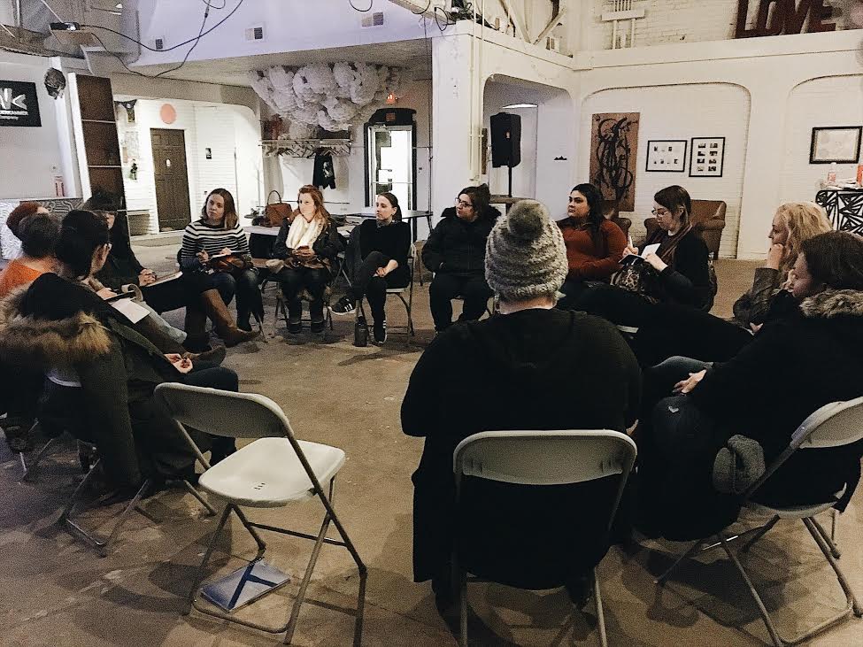 Members of FWWAC gather at Wunderkammer Company Art Center in Fort Wayne.
