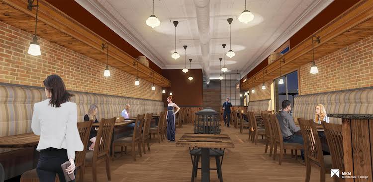 A rendering of the future Auburn City Steakhouse dining room.