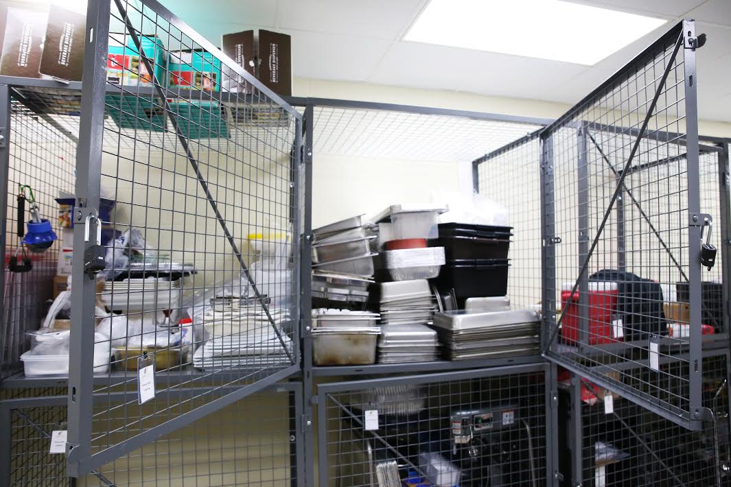 Culinary entrepreneurs store materials in lockers at CookSpring.