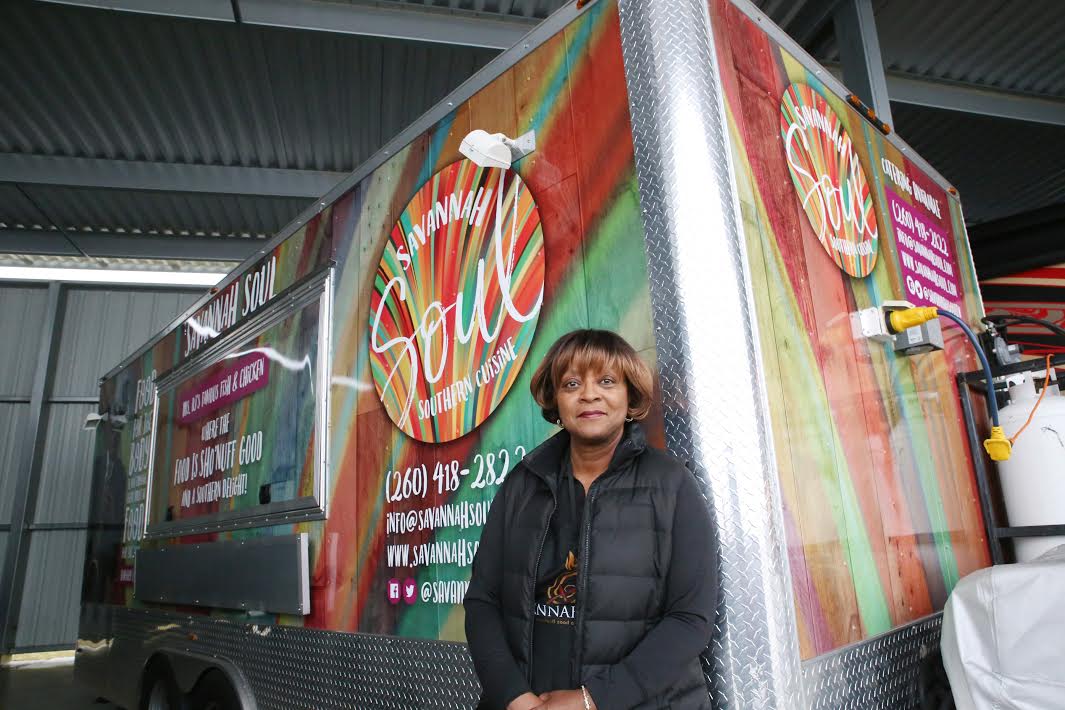 Bridget Jones with her Savannah Soul food trailer.