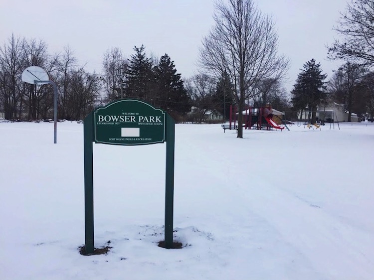 Busy in warmer months, Bowser Park provides a place to socialize near the Ridley's home.