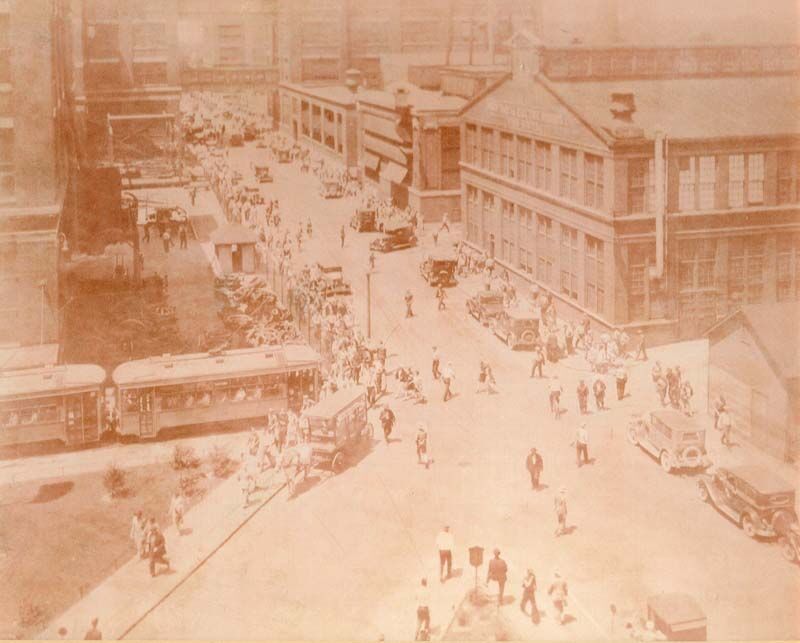 A photo from the GE archives shows that the campus was once a busy center of community life.