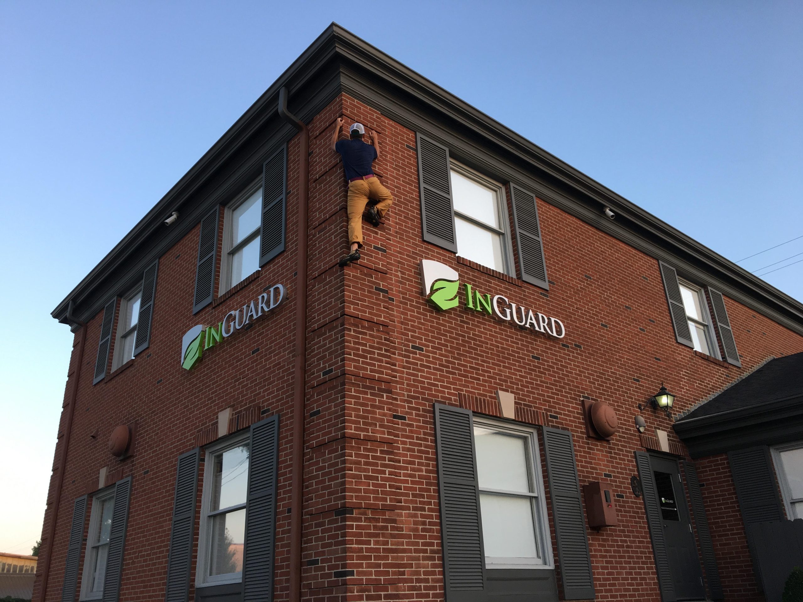 When he's not in the mountains, Beauchamp climbs buildings in Indiana, like his company INGUARD in Wabash.