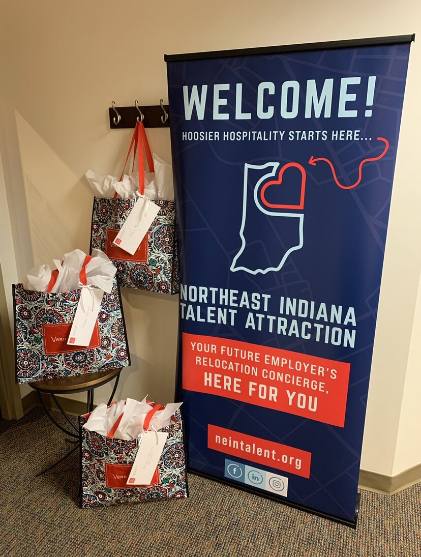NEITA welcomes candidates with gift bags.