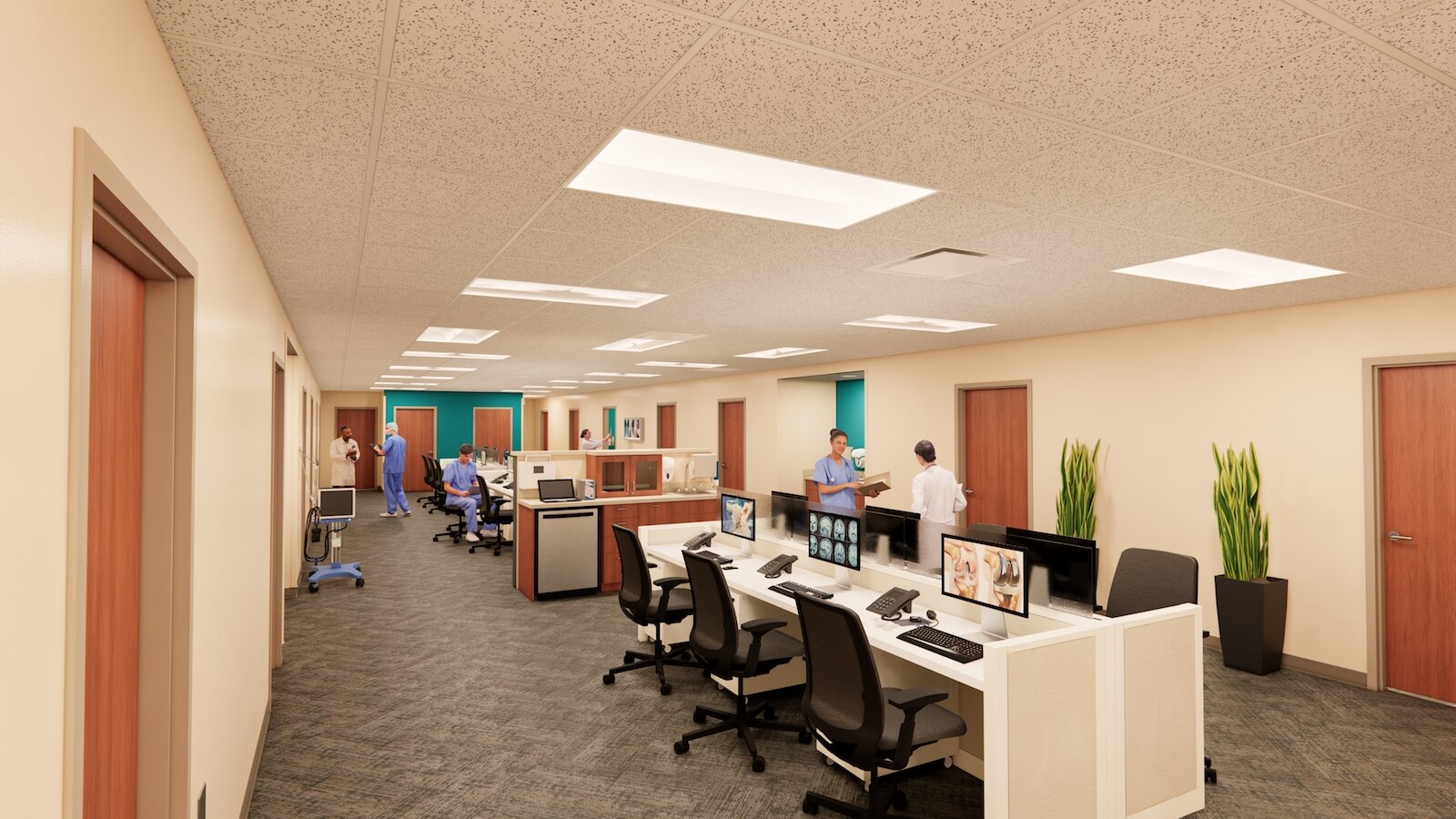 A rendering of Parkview Randallia's GME Care Team space.
