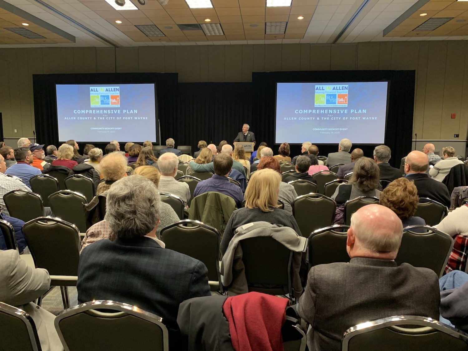 Mayor Tom Henry speaks at the launch of the All in Allen Joint Comprehensive Plan in February 2020.