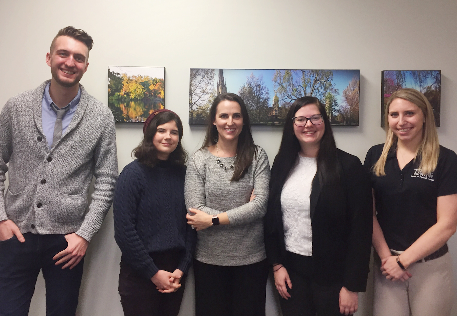 Five members of the Fort Wayne Shaw Center team, from left to right, Chase Fortier, Lily Harig, Katie Bergman, Megan Hanes, and Stacey Malinowski.
