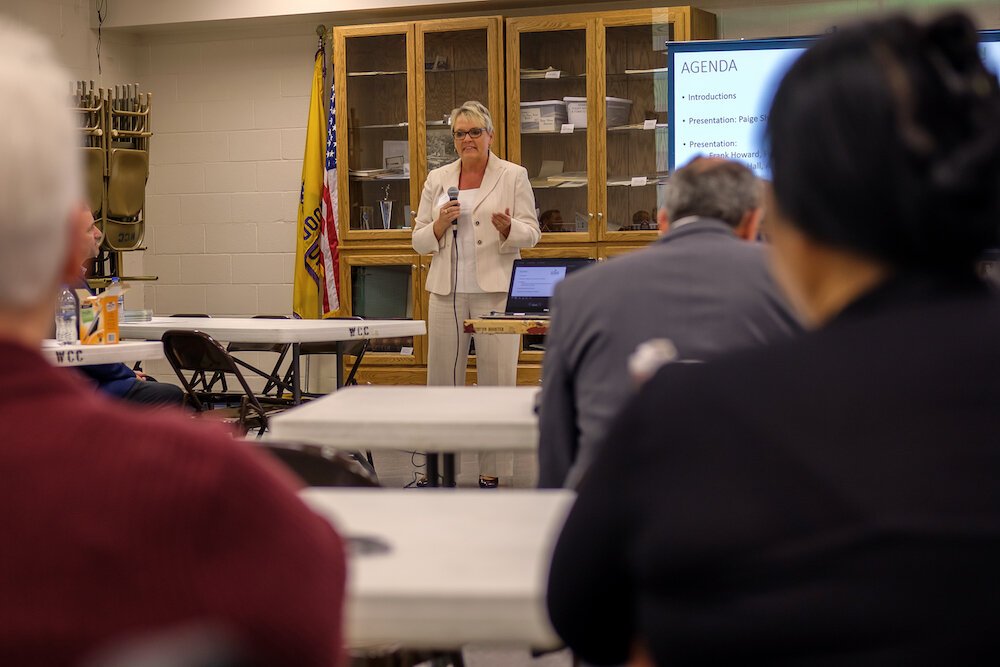 Kristi Sturtz, NewAllen Rural Liaison, presents at the group's October meeting.