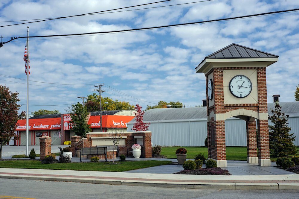 The Woodburn Clock Tower and Plaza are points of pride in the community.