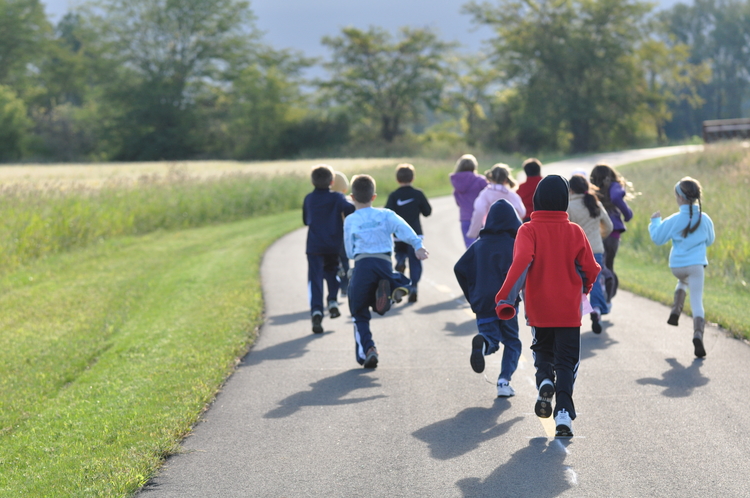 Kids enjoying a summer day on Towpath Trail.