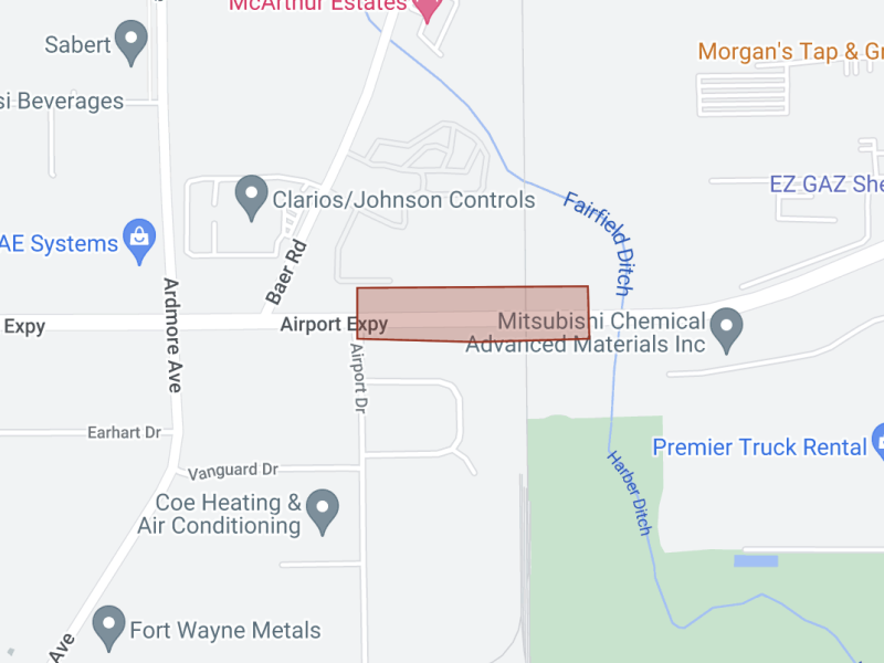 The city's project will address a railroad crossing on Airport Expressway.