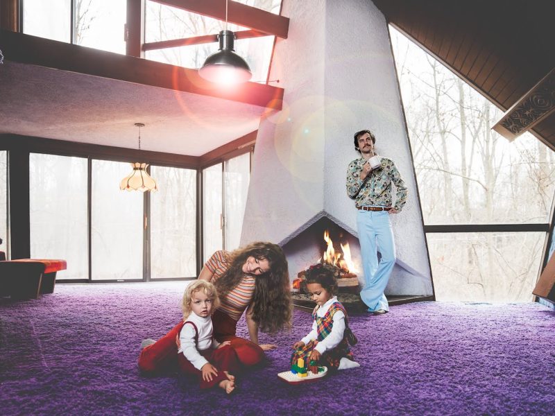The Jackson family did a fun 70s-themed photoshoot with Fort Wayne photographer Dustin McKibben as a tribute to the home's retro design.
